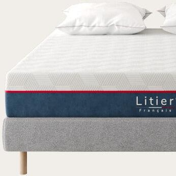 Litier Français Ensemble sommier et matelas Cloud Original -  140 x 200 (cm) Gris clair