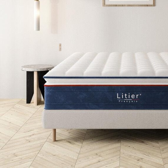 Litier Français Ensemble sommier et matelas Pro Hôtel -  80 x 200 (cm) Naturel