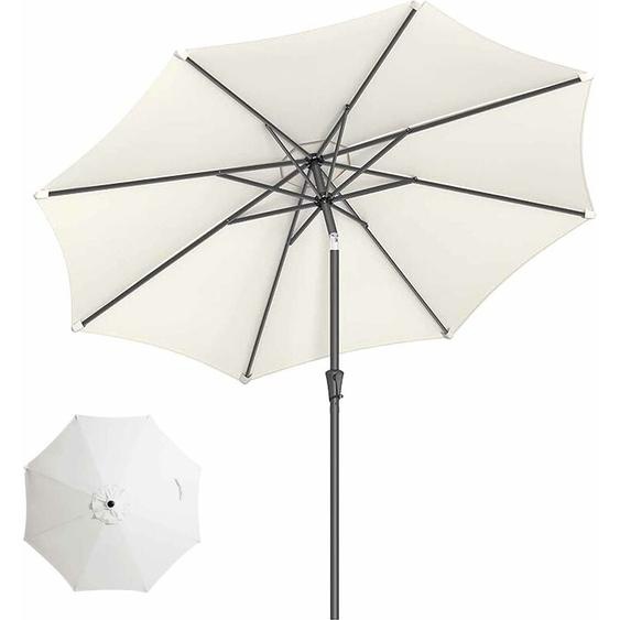 Parasol de jardin 300cm Inclinable protection uv jusquà upf 50+pliable avec manivelle, sans support pour jardin balcon terrasse