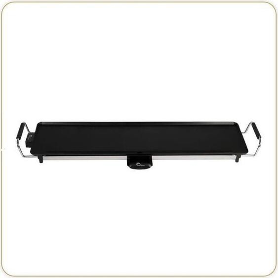 LITTLE BALANCE 8239 Happy Plancha 90, Plancha électrique 8-10 personnes, Plaque anti-adhésive XXL, Tous aliments, 2000W, Noir / Acier inoxydable