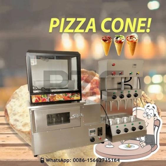 Liuben Machine à cônes à pizza populaire 110V 220V, four à cônes à pizza commercial, machine à cônes à pizza en acier inoxydable, machine à collations saines