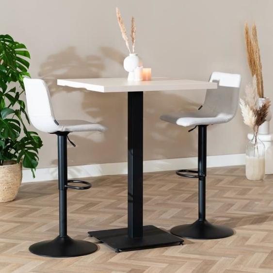 Livin24  Table de bar bistrot beige melamine Nils 80 x 80 cm