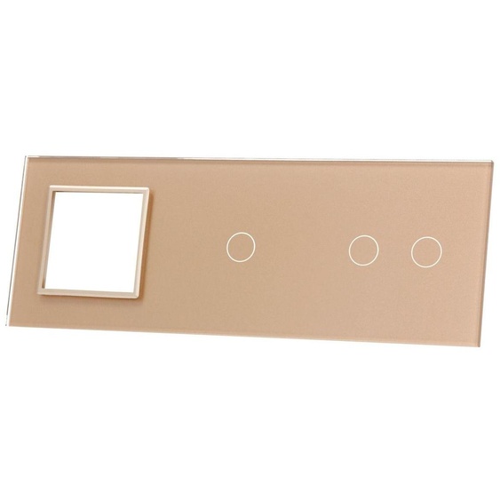 LIVOLO Panneau Verre Double Prise Modulaire Gris