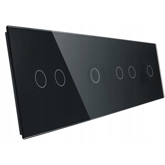 Livolo Panneau Verre Tactile 6 Postes Noir Moderne