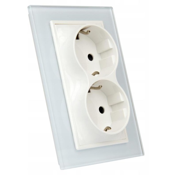LIVOLO WG2-71EU-61 Prise double 230V verre blanc