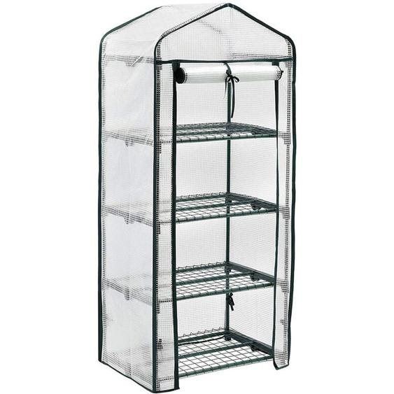 Lling - Tente de balcon avec bâche amovible, serre pour tomates, 69 x 49 x 158 cm blanc et vert
