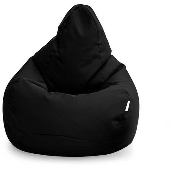 Fauteuil pouf de jeu pour le adultes - Pouf poire à dossier haut résistant à leau - Pouf chaise pour salon - Noir