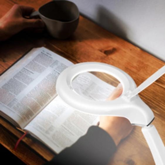 LOGILINK Lampe loupe à LED, 2 lentilles, blanc