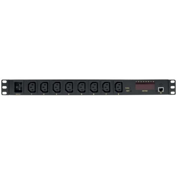 LogiLink Multiprise IP, 8 prises, 1 HE, noir