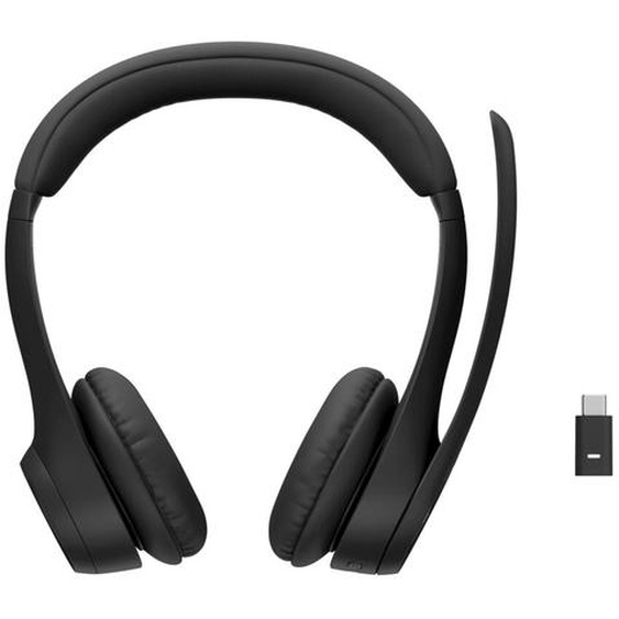 Logitech Casque sans fil Duo ZONE 305 MS avec récepteur USB-C/A + Bluetooth - Anti-bruit - Certifié Teams, Zoom, Google Meet, Voice - Noir