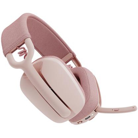 Logitech Casque sans fil Zone Vibe Wireless MS - Bluetooth, avec récepteur USB-A et USB-C - Certifié Teams - Rose