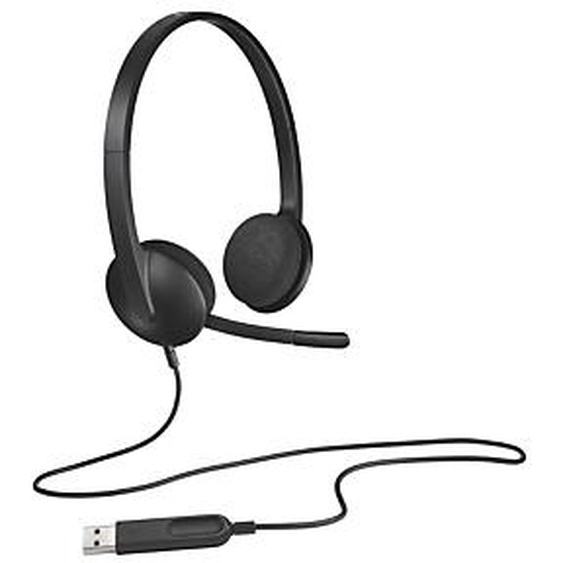 Logitech H340 USB Computer Headset Avec audio numérique, Avec fil, Bureau/Centre dappels, 20 - 20000 Hz, 100 g, Casque, Noir 981-000475