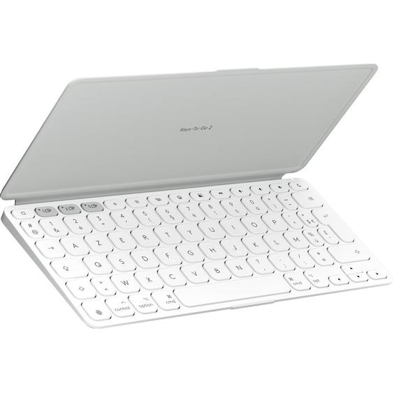 Logitech Keys-To-Go 2, Mini, Sans fil, Bluetooth, Commutateur de touche « ciseaux », AZERTY, Blanc 920-013007