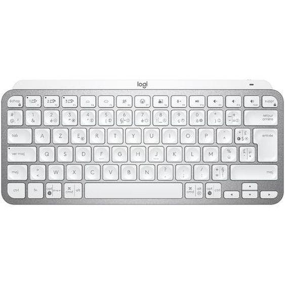 Logitech Master MX Keys Mini, Mini, Sans fil, RF sans fil + Bluetooth, AZERTY, LED, Gris 920-010483