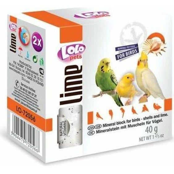 LOLO LOLOpets LIME pierre minérale avec coquillages pour oiseaux 40 g