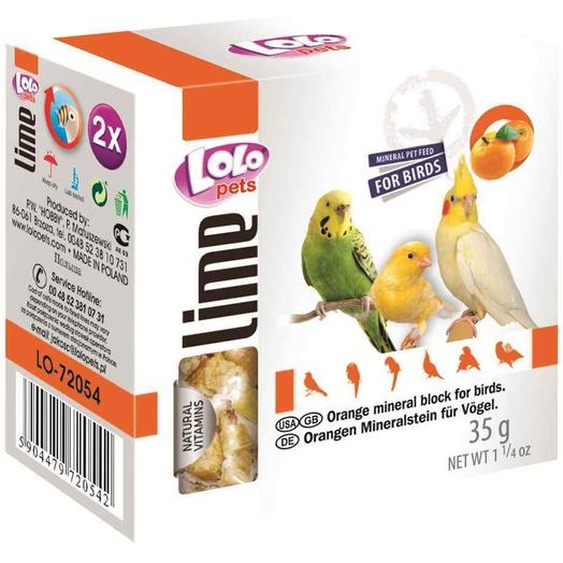LOLO LOLOpets LIME pierre minérale orange pour oiseaux 35 g
