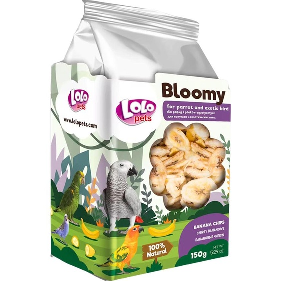 LoLo Pets Chips de banane pour perroquets et animaux exotiques 150g - Alternative de snack naturel