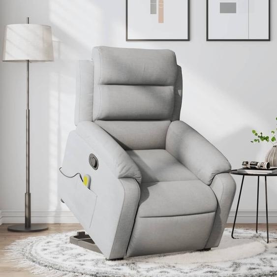 Longue durée Fauteuil de massage avec releveur Gris clair Tissu - Fauteuil TV & Relax Octo9273026 2parcel