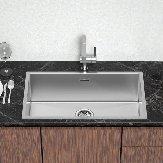 Lonheo - vier Cuisine 1 Bac 74x44x20cm Évier sous plan en Acier Inoxydable 304 pour Cuisine avec Système de Drainage