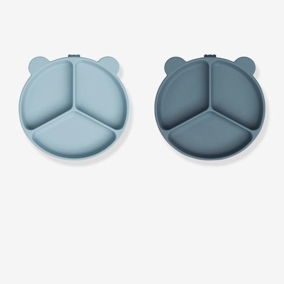 Lot 2 assiettes à compartiment Stacy - bleu