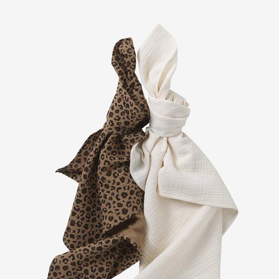 Lot 2 langes bébé ENVIE DE FRAISE personnalisable beige