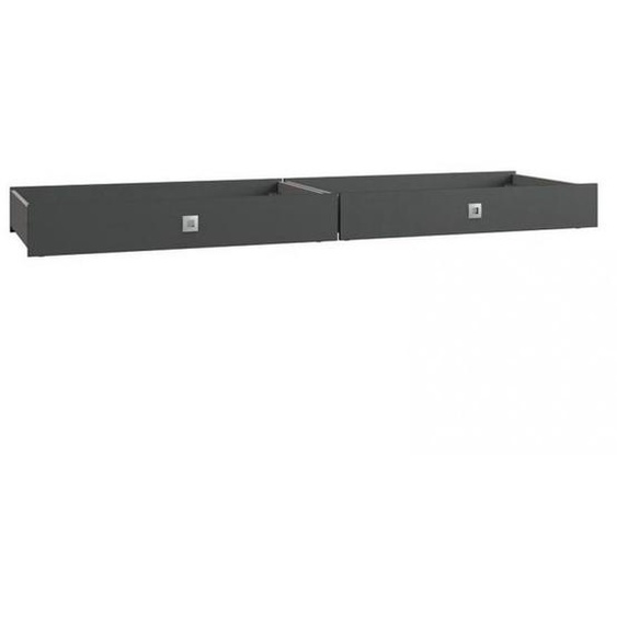 Lot 2 tiroirs LISBURN pour lit 90 120 140 décor graphite