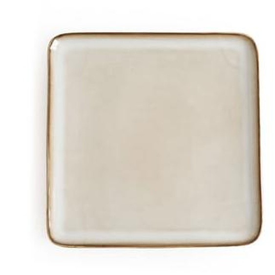 Lot 4 assiettes plates grès émail réactif, Calia