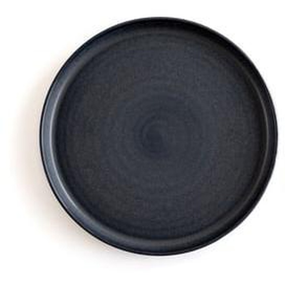 Lot 4 assiettes plates grès émail réactif, Sacha
