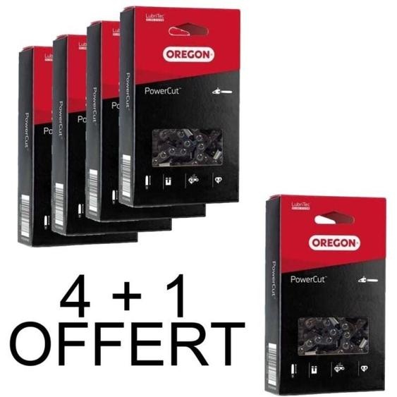 Lot 4 Chaines + 1 offerte Oregon 75LPX072E Pas : 3/8 Jauge : 1.6 Maillons : 72 - PowerCut™