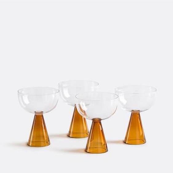 Lot 4 coupes en verre borosilicate, Tolla