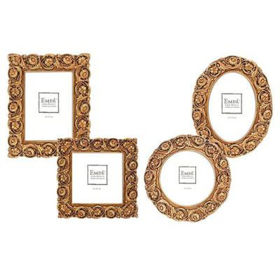 Lot 4 mini cadres fleurs doré 6x9/8x8cm