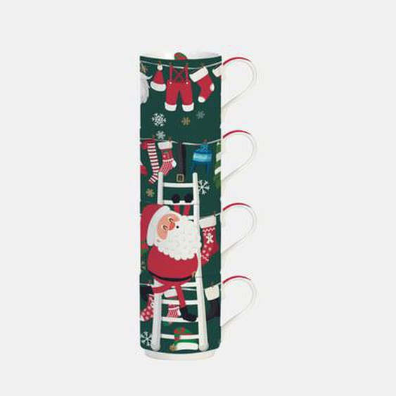 Lot 4 mugs empilables