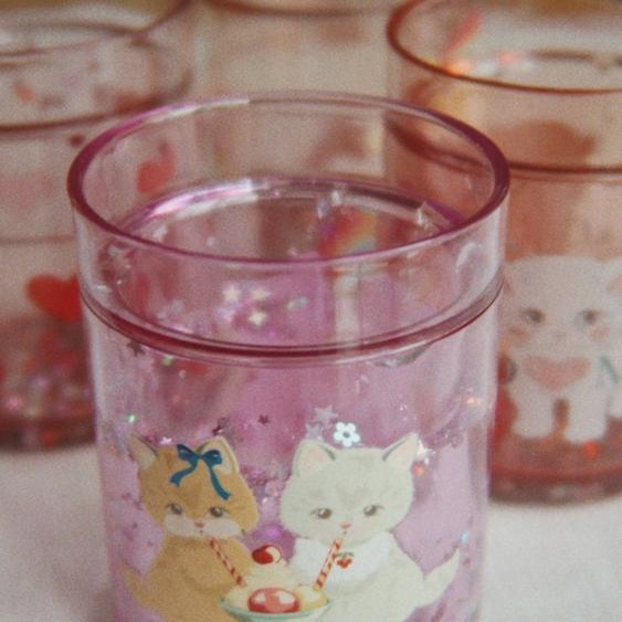 Lot 4 verres à paillettes violet