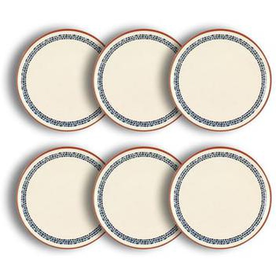 Lot 6 assiettes a dessert amatxi 20cm en faience blanc