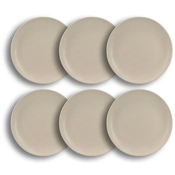 Lot 6 assiettes a dessert arita 20.5cm en gres beige