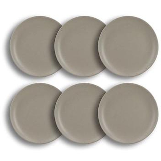 Lot 6 assiettes a dessert arita 20.5cm en gres gris