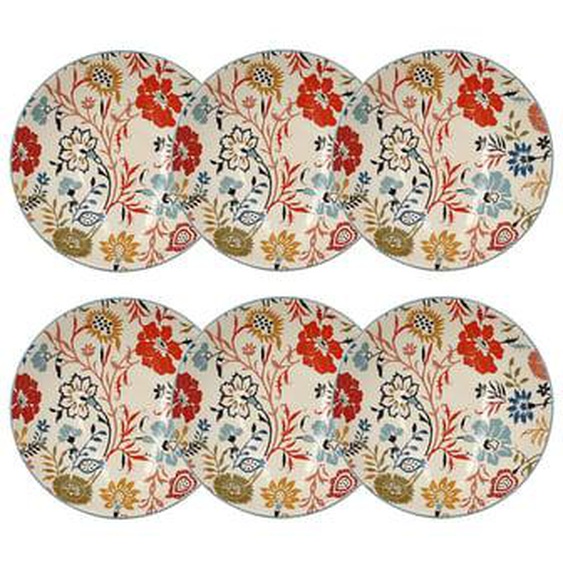 Lot 6 assiettes calottes jaipur 19cm en gres
