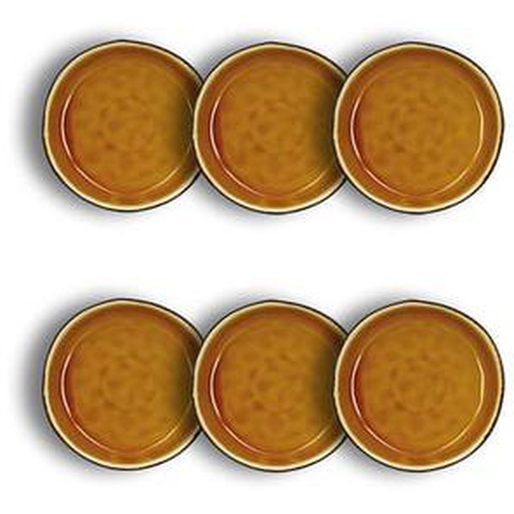 Lot 6 assiettes coupe balata 20cm en gres jaune