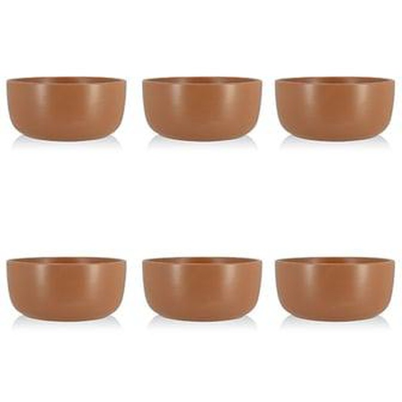 Lot 6 assiettes coupes arita 15cm en gres marron