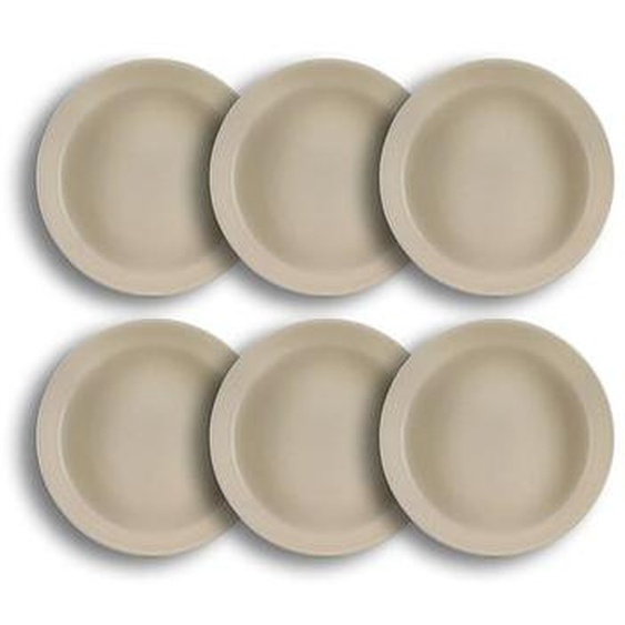 Lot 6 assiettes coupes arita 20.5cm en gres beige