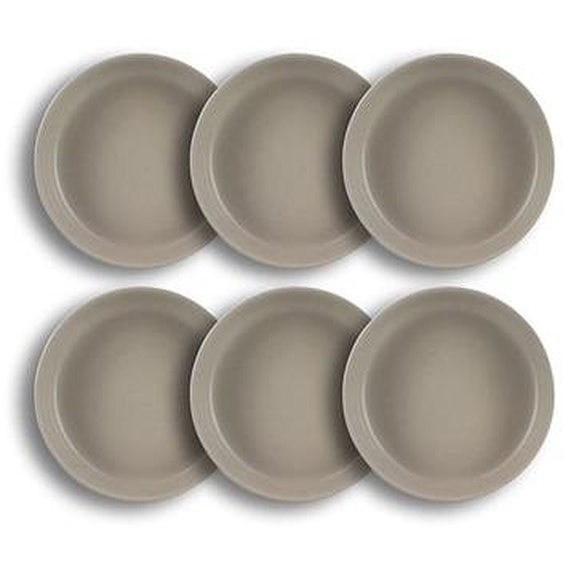 Lot 6 assiettes coupes arita 20.5cm en gres gris