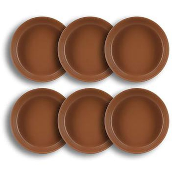 Lot 6 assiettes coupes arita 20.5cm en gres marron