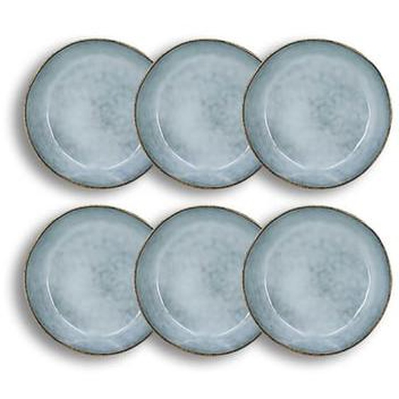 Lot 6 assiettes coupes aronal 15.5cm en gres bleu