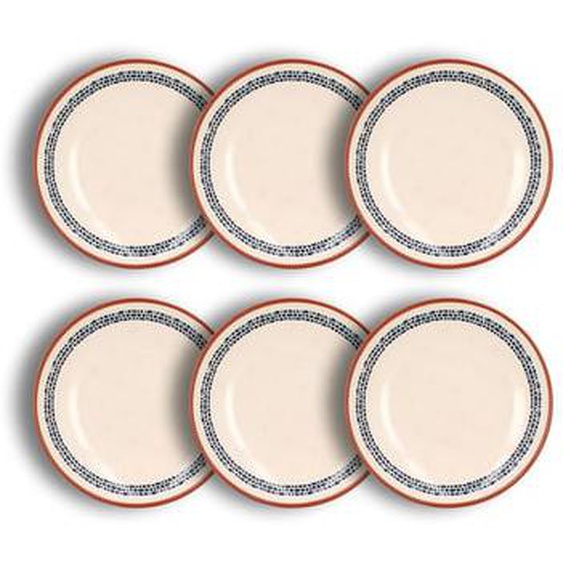 Lot 6 assiettes creuses amatxi 21cm en faience blanc