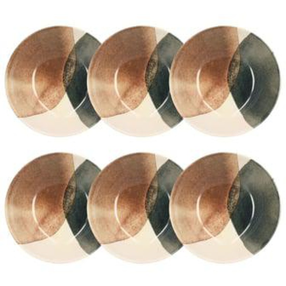 Lot 6 assiettes creuses gaia 20cm en gres