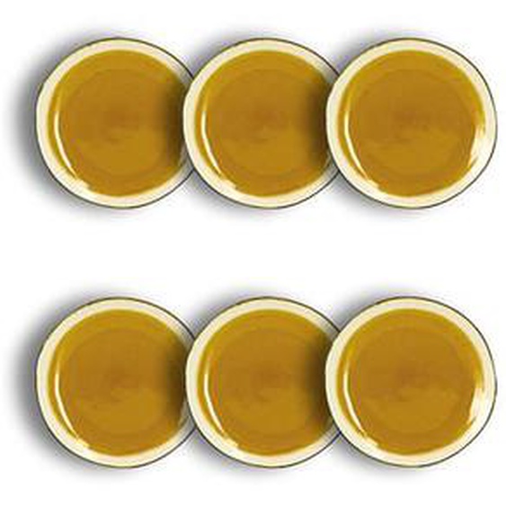 Lot 6 assiettes dessert balata 22cm en gres jaune