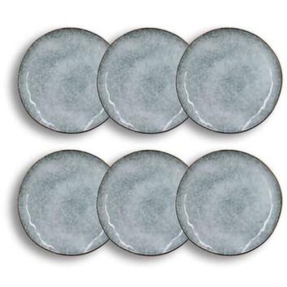 Lot 6 assiettes desserts aronal 20.5cm en gres bleu