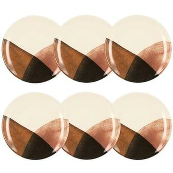 Lot 6 assiettes desserts gaia 19cm en gres