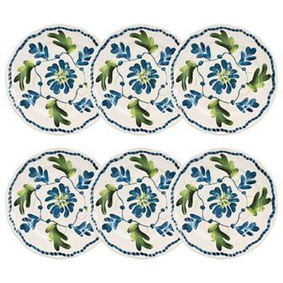 Lot 6 assiettes desserts gardenia 20cm en gres