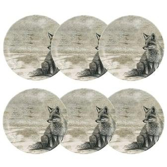 Lot 6 assiettes desserts lachat renard 21cm en porcelaine
